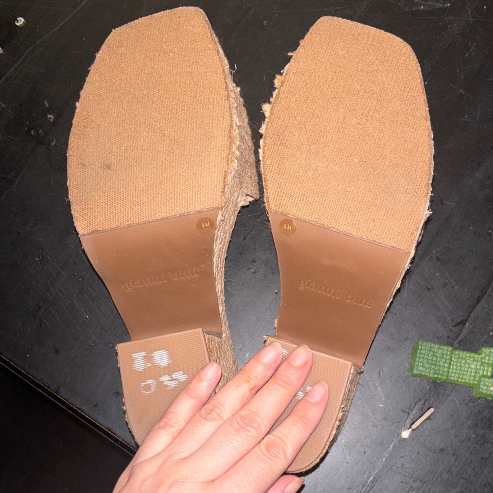 Gianni Bini Natural Raffia Slide Sandals Espadrille Size 8 - Picture 8 of 9